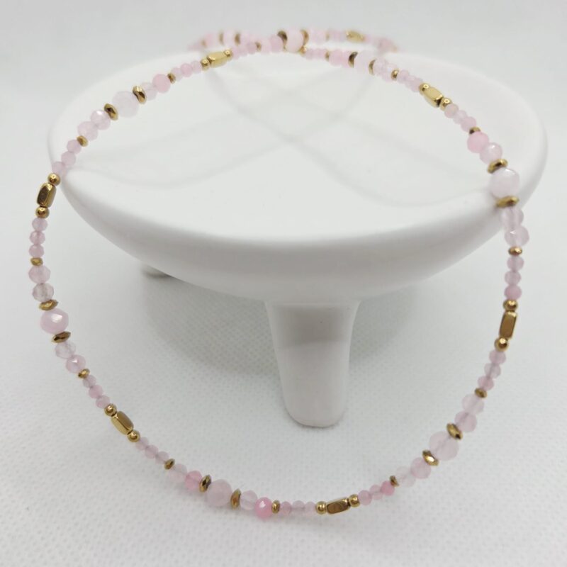 Naszyjnik "Takt" - Kwarc Różowy
