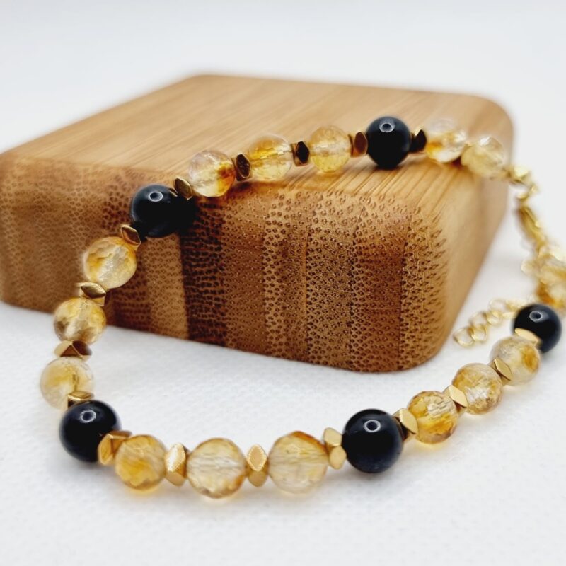 Bransoletka cytryn z turmalinem